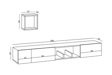 Desgrar Tv-möbelset 180x25 cm - Blå - Möbler - TV- & Mediamöbler - TV-möbelset