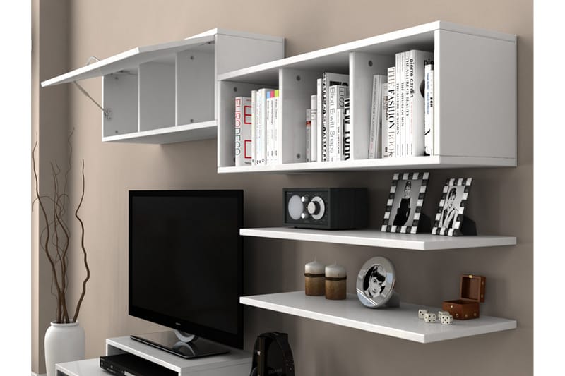 Elegancia Mediaförvaring 180 cm - Vit - Möbler - TV- & Mediamöbler - TV-möbelset