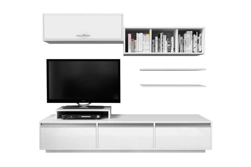 Elegancia Mediaförvaring 180 cm - Vit - Möbler - TV- & Mediamöbler - TV-möbelset