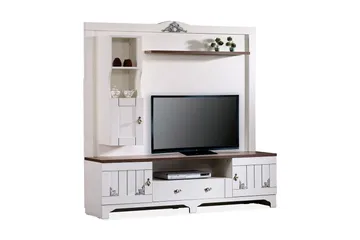 Gaszpar Mediaförvaring - Vit/Valnöt - Möbler - TV- & Mediamöbler - TV-möbelset