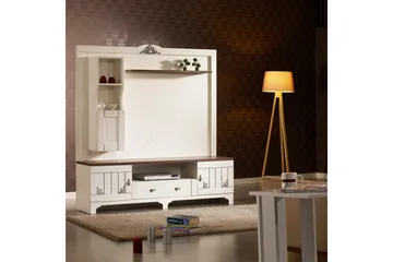 Gaszpar Mediaförvaring - Vit/Valnöt - Möbler - TV- & Mediamöbler - TV-möbelset