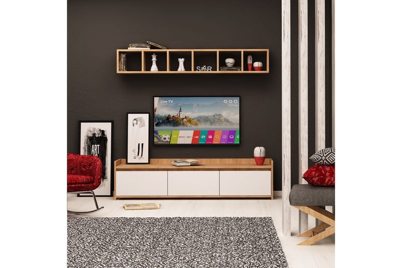 Hallförvaring Naidaj - Trä|Vit - Möbler - TV- & Mediamöbler - TV-möbelset