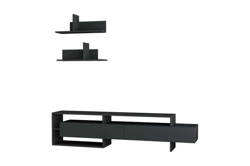 Homitis Tv-bänk med Vägghyllor - Mörkgrå - Möbler - TV- & Mediamöbler - TV-möbelset