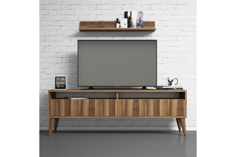 Hoptrup Vardagsrumsset 150 cm - Valnöt - Möbler - TV- & Mediamöbler - TV-möbelset