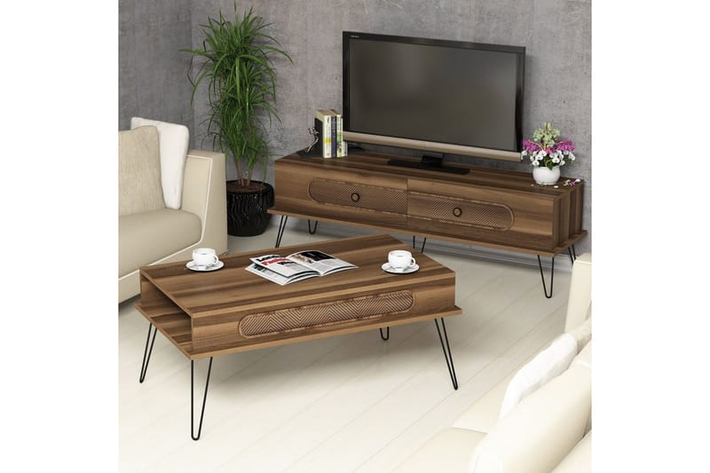 Hovdane TV-Möbelset 145 cm - Brun - Möbler - TV- & Mediamöbler - TV-möbelset