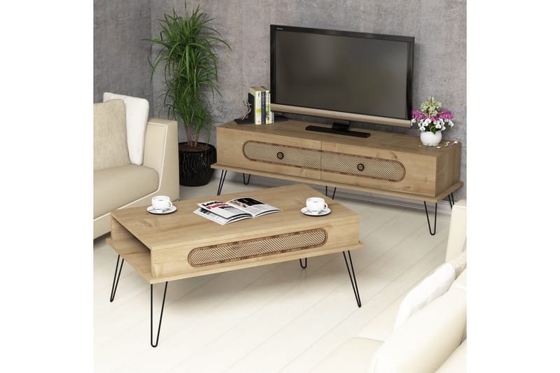 Hovdane TV-Möbelset 145 cm - Brun/Ek - Möbler - TV- & Mediamöbler - TV-möbelset