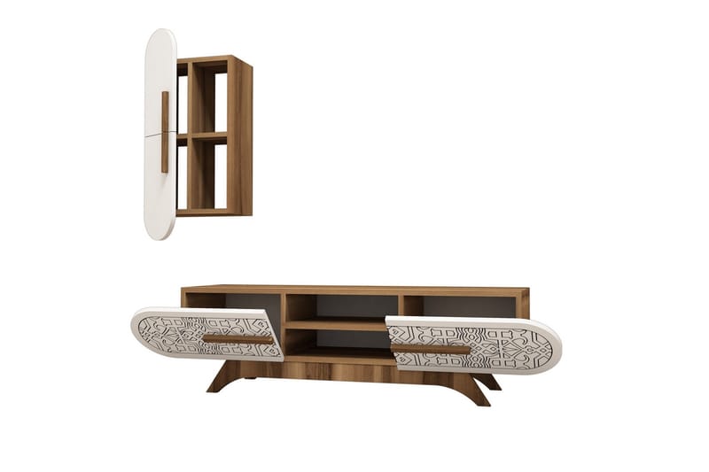 Hovdane TV-Möbelset 145 cm - Brun/Vit - Möbler - TV- & Mediamöbler - TV-möbelset