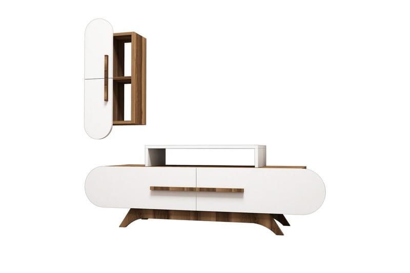 Hovdane TV-Möbelset 145 cm - Brun/Vit - Möbler - TV- & Mediamöbler - TV-möbelset