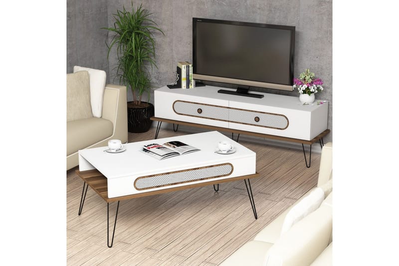 Hovdane TV-Möbelset 145 cm - Vit - Möbler - TV- & Mediamöbler - TV-möbelset