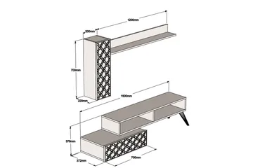 Hovdane TV-Möbelset 150 cm - Brun/Grå - Möbler - TV- & Mediamöbler - TV-möbelset