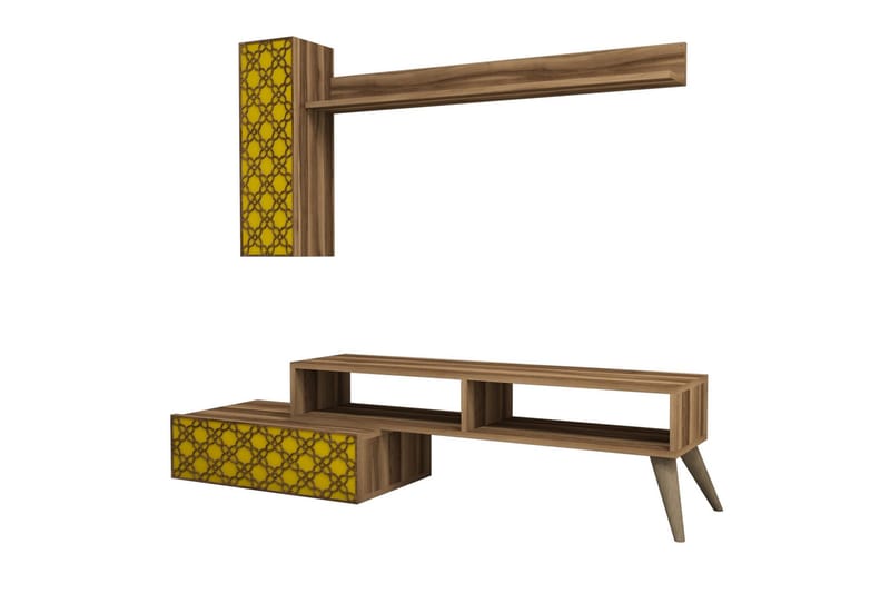 Hovdane TV-Möbelset 150 cm - Brun/Gul - Möbler - TV- & Mediamöbler - TV-möbelset