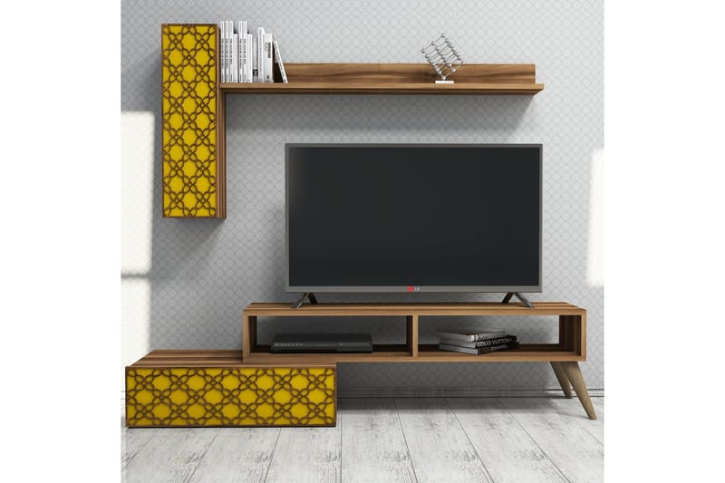 Hovdane TV-Möbelset 150 cm - Brun/Gul - Möbler - TV- & Mediamöbler - TV-möbelset
