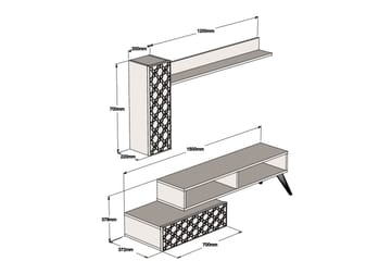 Hovdane TV-Möbelset 150 cm - Brun/Gul - Möbler - TV- & Mediamöbler - TV-möbelset