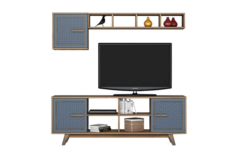 Hovdane TV-Möbelset 160 cm - Blå/Brun - Möbler - TV- & Mediamöbler - TV-möbelset