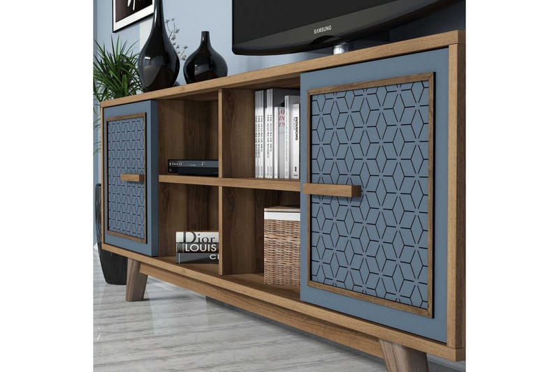 Hovdane TV-Möbelset 160 cm - Blå/Brun - Möbler - TV- & Mediamöbler - TV-möbelset