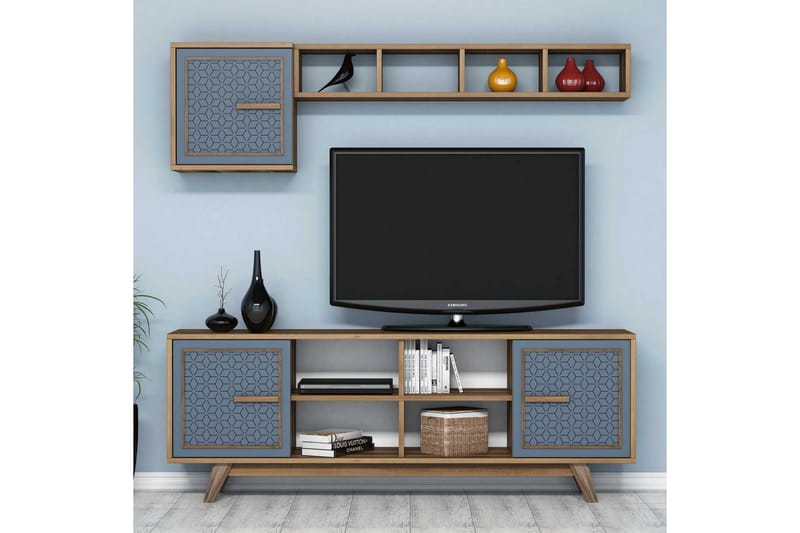 Hovdane TV-Möbelset 160 cm - Blå/Brun - Möbler - TV- & Mediamöbler - TV-möbelset