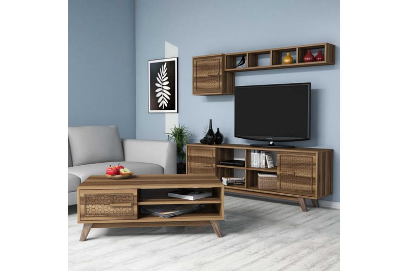Hovdane TV-Möbelset 160 cm - Brun - Möbler - TV- & Mediamöbler - TV-möbelset