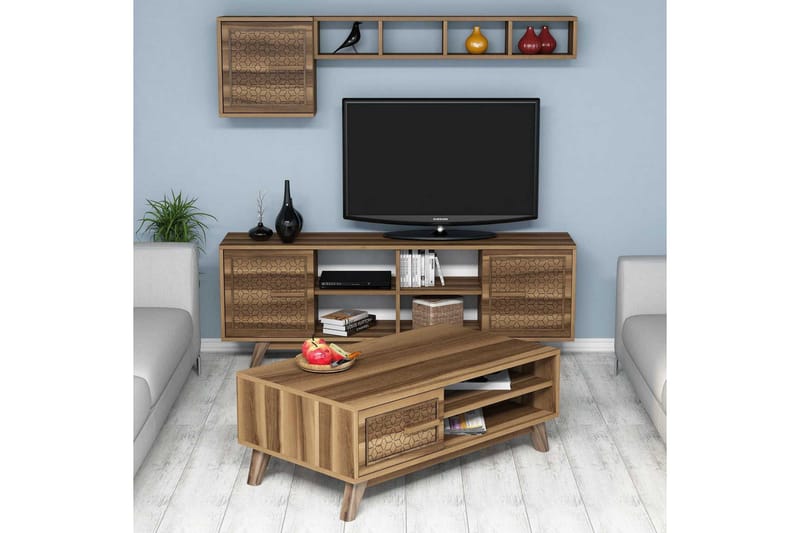 Hovdane TV-Möbelset 160 cm - Brun - Möbler - TV- & Mediamöbler - TV-möbelset