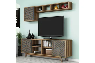 Hovdane TV-Möbelset 160 cm - Brun/Blå - Möbler - TV- & Mediamöbler - TV-möbelset