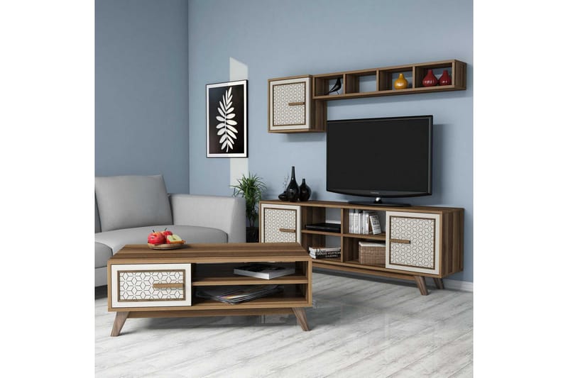 Hovdane TV-Möbelset 160 cm - Brun/Ek/Vit - Möbler - TV- & Mediamöbler - TV-möbelset