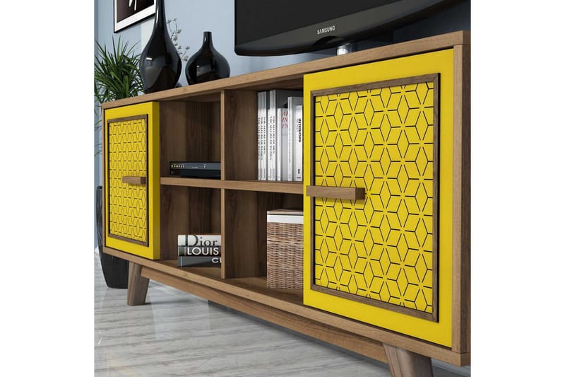 Hovdane TV-Möbelset 160 cm - Brun/Gul - Möbler - TV- & Mediamöbler - TV-möbelset