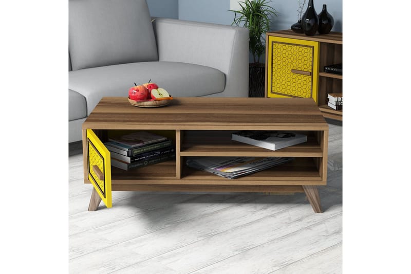 Hovdane TV-Möbelset 160 cm - Brun/Gul - Möbler - TV- & Mediamöbler - TV-möbelset