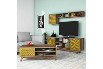 Hovdane TV-Möbelset 160 cm - Brun/Gul - Möbler - TV- & Mediamöbler - TV-möbelset