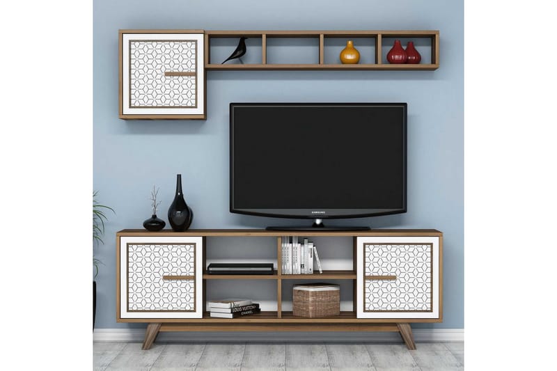 Hovdane TV-Möbelset 160 cm, Brun/Vit