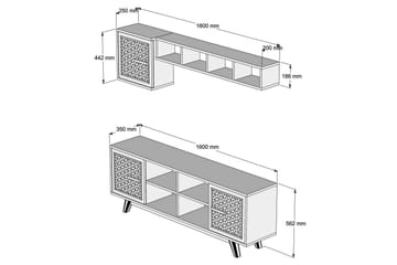 Hovdane TV-Möbelset 160 cm - Brun/Vit - Möbler - TV- & Mediamöbler - TV-möbelset