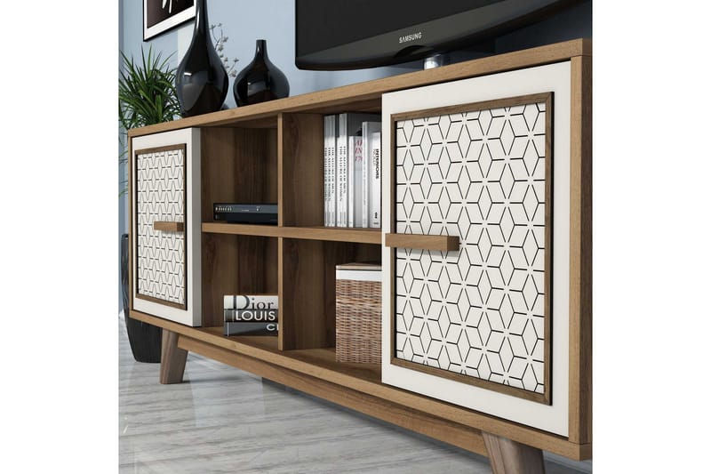 Hovdane TV-Möbelset 160 cm - Brun/Vit/Ek - Möbler - TV- & Mediamöbler - TV-möbelset