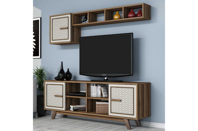 Hovdane TV-Möbelset 160 cm - Brun/Vit/Ek - Möbler - TV- & Mediamöbler - TV-möbelset