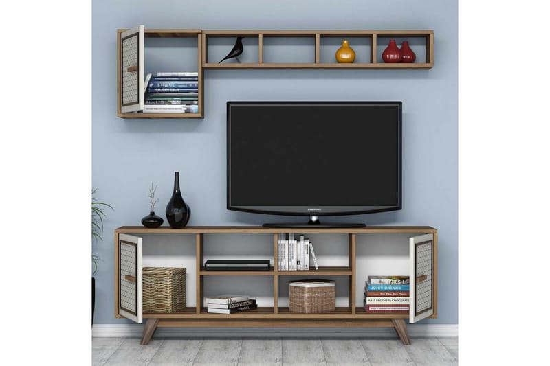 Hovdane TV-Möbelset 160 cm - Brun/Vit/Ek - Möbler - TV- & Mediamöbler - TV-möbelset