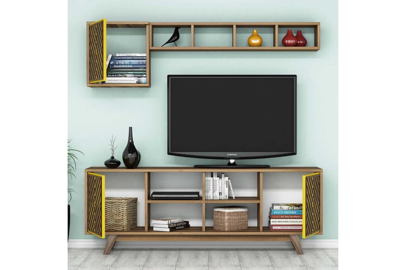 Hovdane TV-Möbelset 160 cm - Gul - Möbler - TV- & Mediamöbler - TV-möbelset