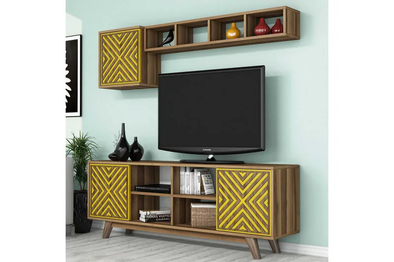 Hovdane TV-Möbelset 160 cm - Gul - Möbler - TV- & Mediamöbler - TV-möbelset