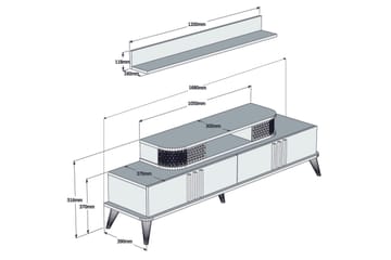 Hovdane TV-Möbelset 168 cm - Brun - Möbler - TV- & Mediamöbler - TV-möbelset