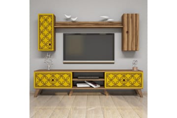 Hovdane TV-Möbelset 180 cm - Brun/Gul - Möbler - TV- & Mediamöbler - TV-möbelset