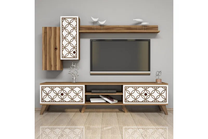 Hovdane TV-Möbelset 180 cm, Brun/Vit