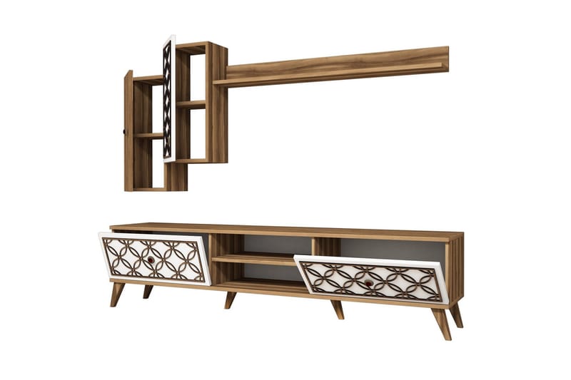 Hovdane TV-Möbelset 180 cm - Brun/Vit - Möbler - TV- & Mediamöbler - TV-möbelset