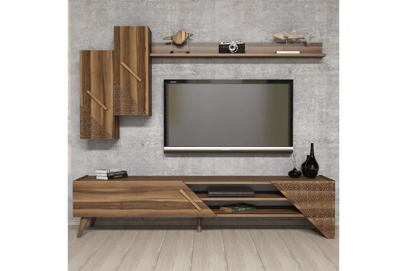 Hovdane TV-Möbelset 180 cm - Mörkbrun - Möbler - TV- & Mediamöbler - TV-möbelset