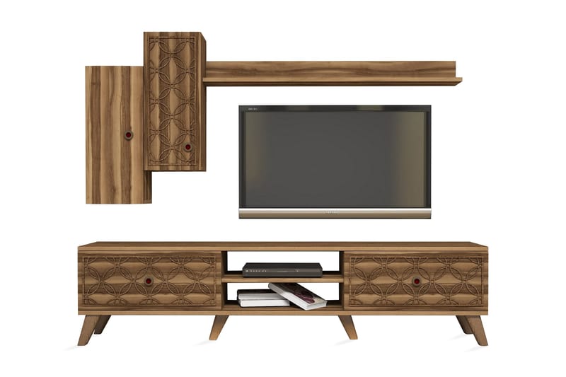 Hovdane TV-Möbelset 180 cm - Mörkbrun - Möbler - TV- & Mediamöbler - TV-möbelset