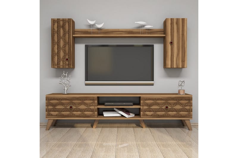 Hovdane TV-Möbelset 180 cm - Mörkbrun - Möbler - TV- & Mediamöbler - TV-möbelset