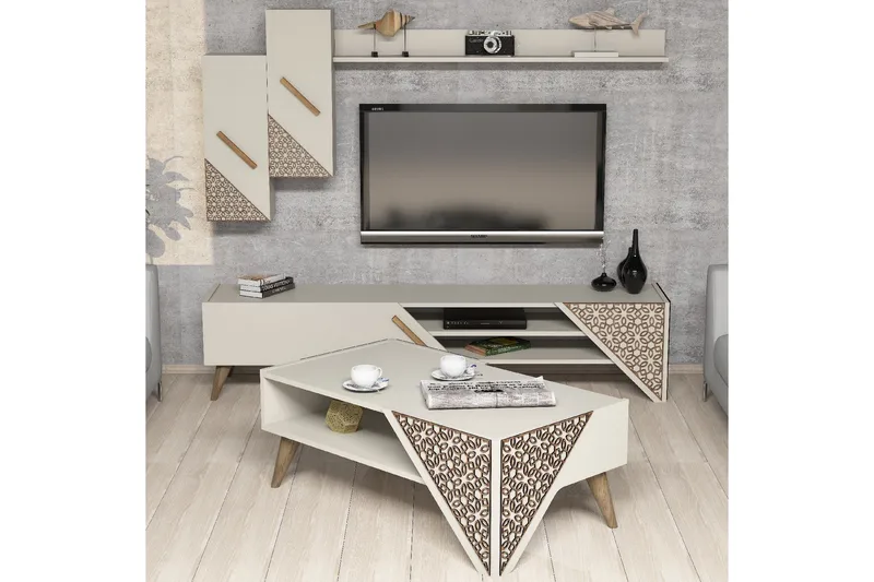 Hovdane TV-Möbelset 180 cm, Vit