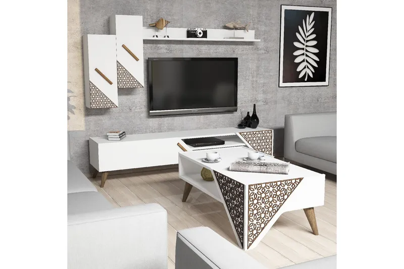 Hovdane TV-Möbelset 180 cm - Vit - Möbler - TV- & Mediamöbler - TV-möbelset