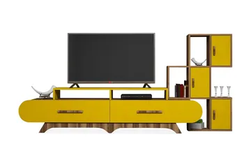 Hovdane TV-Möbelset 205 cm - Brun/Gul - Möbler - TV- & Mediamöbler - TV-möbelset