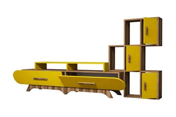 Hovdane TV-Möbelset 205 cm - Brun/Gul - Möbler - TV- & Mediamöbler - TV-möbelset