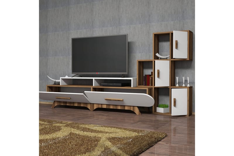Hovdane TV-Möbelset 205 cm - Brun/Vit - Möbler - TV- & Mediamöbler - TV-möbelset