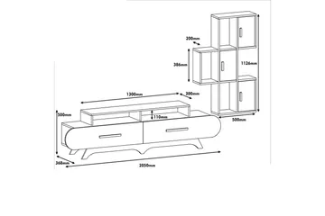 Hovdane TV-Möbelset 205 cm - Brun/Vit - Möbler - TV- & Mediamöbler - TV-möbelset