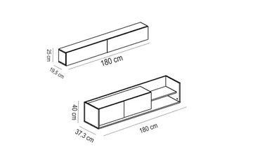 Kaletea Mediaförvaring - Vit/Teak - Möbler - TV- & Mediamöbler - TV-möbelset