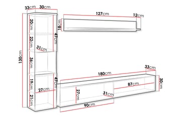 Kanehiro Tv-möbelset - Natur/Vit - Möbler - TV- & Mediamöbler - TV-möbelset