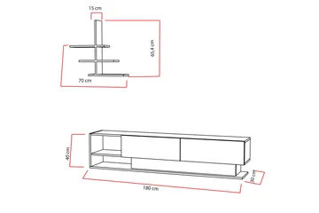 Lofita Tv-bänk - Vit/Teak - Möbler - TV- & Mediamöbler - TV-möbelset